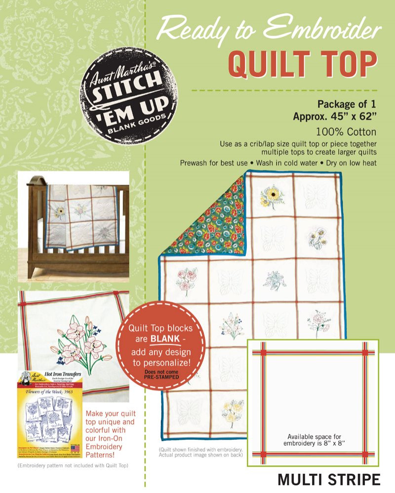 Aunt Martha's Quilting Fabric - Multi Stripe Print - Colonial Patterns ...