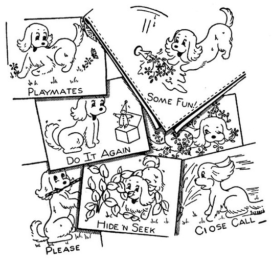 Aunt Martha's® Iron-on Hand Stitch Embroidery Transfer Pattern #3052 Playful Cocker Puppy