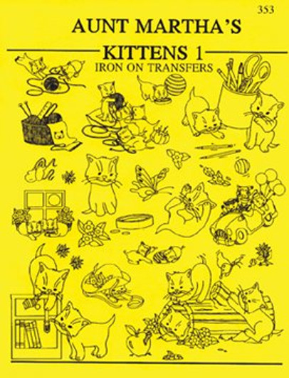  Aunt Martha's Clever Kitties Embroidery Transfer Pattern Book  Kit