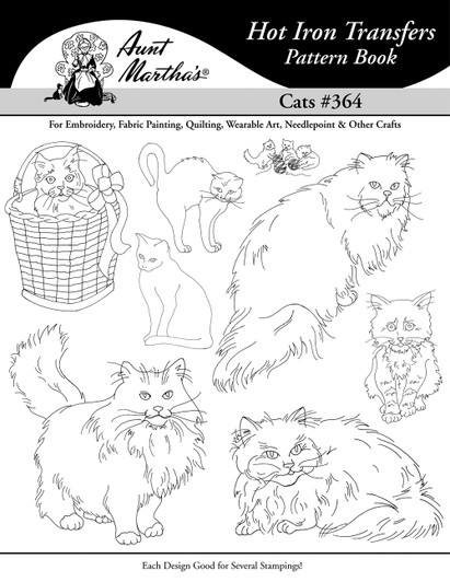 Aunt Martha's® Embroidery Transfer Pattern #364 Cats 