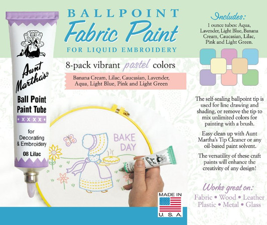 Aunt Martha's Ballpoint Paint 8-pack (Pastel)