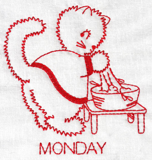 Aunt Martha's #129 Eight Kitten Motifs Redwork (Machine Embroidery File)