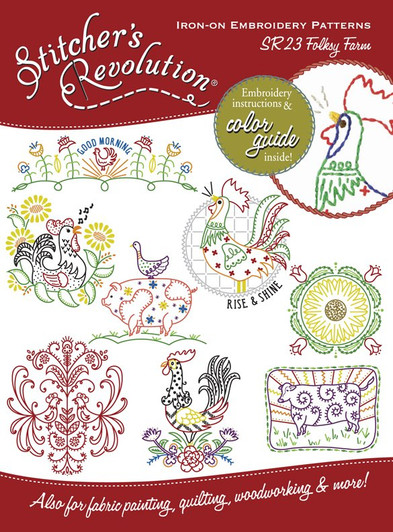 Stitcher's Revolution® Hand Stitch Iron-on Embroidery Transfer Pattern #SR23 Stitcher's Revolution Folksy Farm.