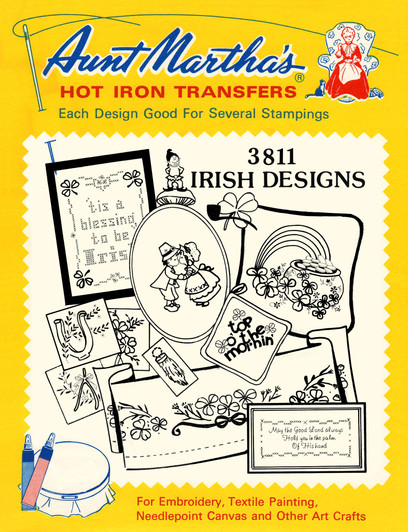 Aunt Martha's Embroidery Transfer Pattern #3811 Irish Designs Aunt Martha's Embroidery Transfer Pattern #3811 Irish Designs
