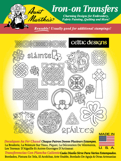 Aunt Martha's Special Edition Hand Stitch Embroidery Transfer Pattern - Celtic Designs