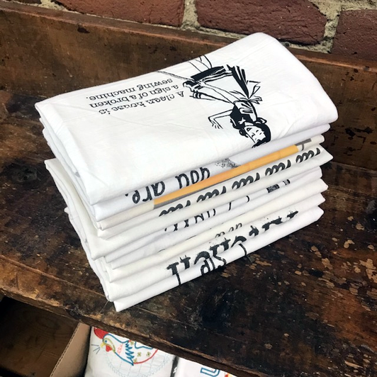Flour Sack Towels - Printed with funny saying (2nd Quality) PACK OF 10