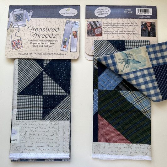 Treasured Threadz™ Quilt Block Fabric Panel - Missouri Star Blue (ABTT200) in hanging header card retail packaging.
