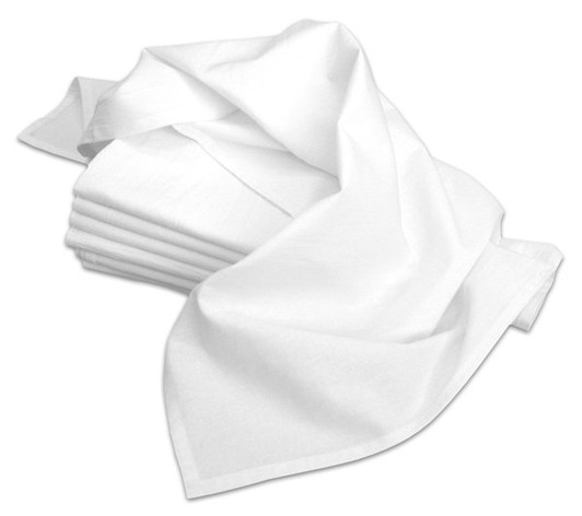 Folded set of Aunt Martha’s 20 x 24 flour sack towels ready for embroidery Folded set of Aunt Martha’s 20 x 24 flour sack towels ready for embroidery
