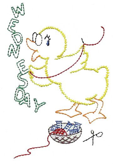リ*ダ様 DOARAT(ドゥアラット) × EMANUEL(エマニエル)Wネーム Aunt Martha's® #3400 Dottie the Duck Embroidery Transfer Pattern
