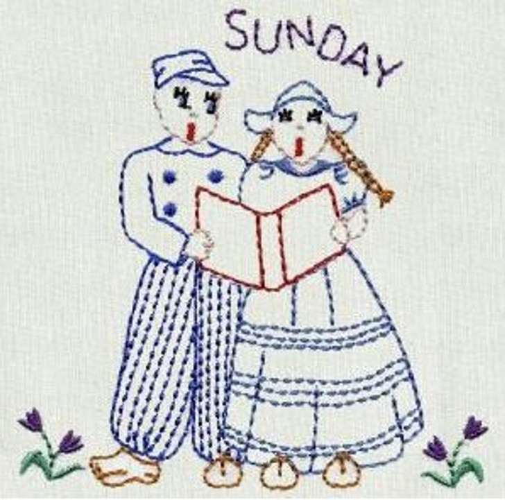 Aunt Martha's Embroidery Transfer Pattern #3966 Dutch Boy & Girl