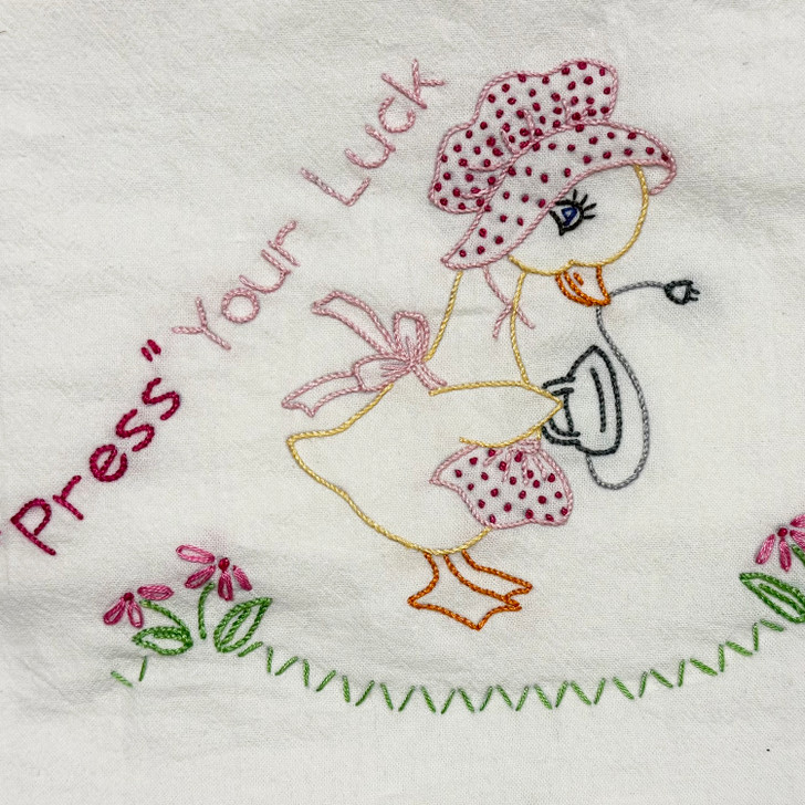 Aunt Martha's® Iron-on Hand Stitch Embroidery Transfer Pattern #3979 Sunbonnet Duck Press Your Luck
