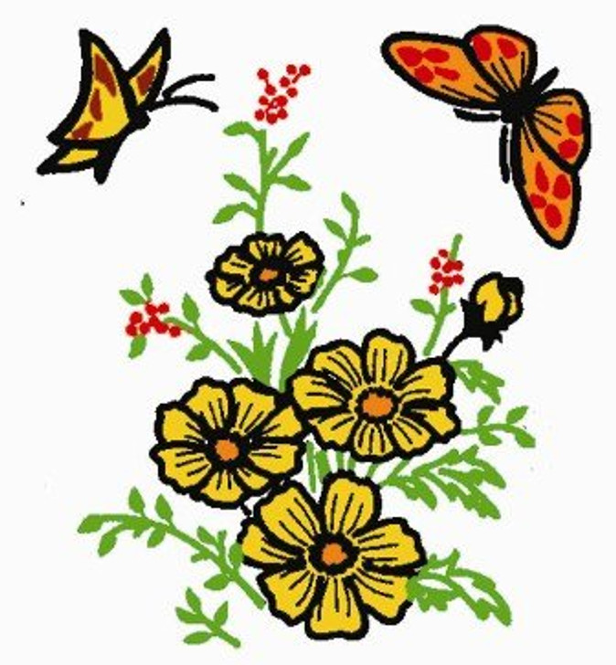 Aunt Martha's #3763 Flowers & Butterflies