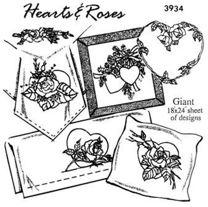 Aunt Martha's #3934 Hearts & Roses