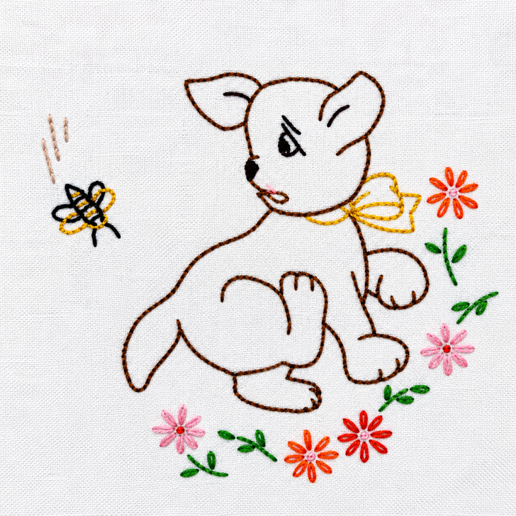 Aunt Martha's® Iron-on Hand Stitch Embroidery Transfer Pattern #3879 Puppy Tales.