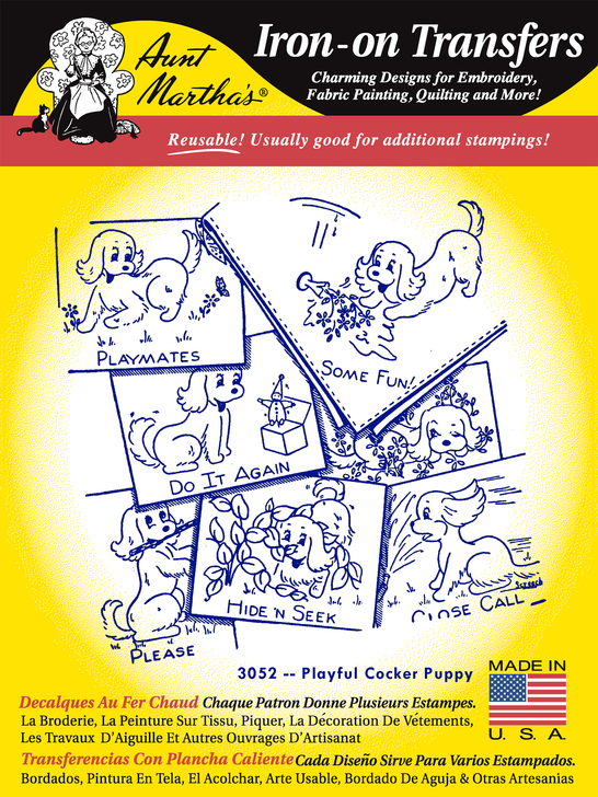 Aunt Martha's #3052 Playful Cocker Puppy