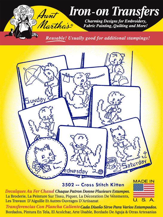 Aunt Martha's #3502 Stitch a Kitten Cross Stitch