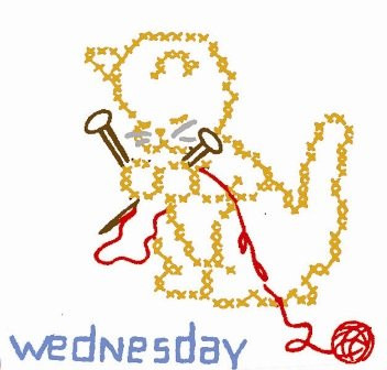 Aunt Martha's® Iron-on Hand Stitch Embroidery Transfer Pattern #3502 Stitch a Kitten Cross Stitch - WEDNESDAY