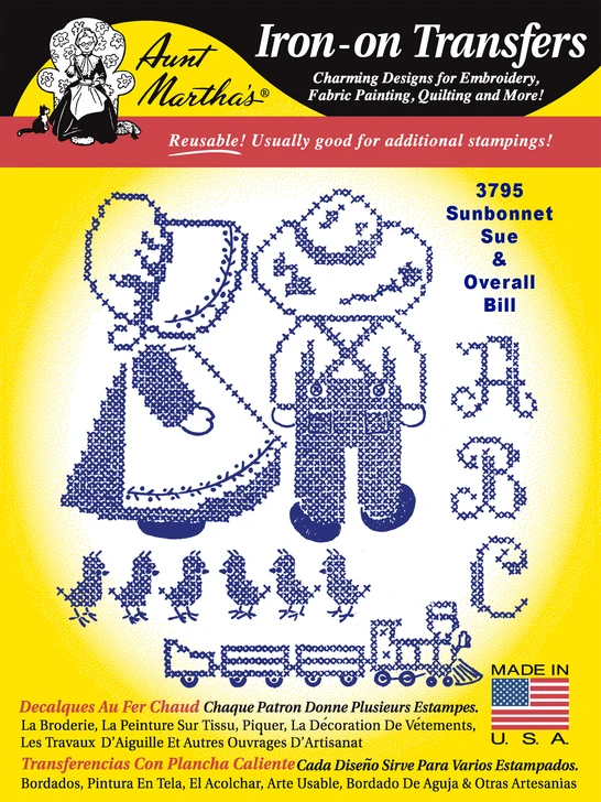 Aunt Martha's #3795 Sunbonnet Sue & Overall Bill
