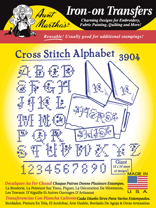 Aunt Martha's #3904 Cross Stitch Alphabet