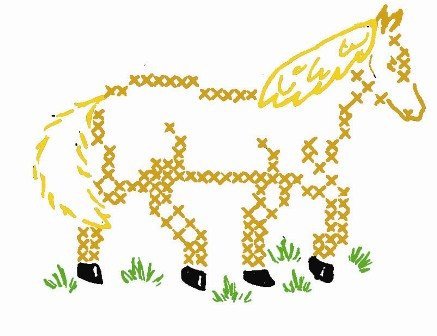 Aunt Martha's Hand Stitch Iron-on Embroidery Transfer Pattern #3906 Farmyard Animals in Cross Stitch