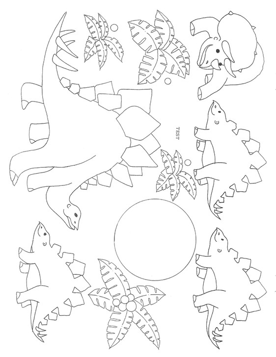 Aunt Martha's® Embroidery Transfer Pattern #361 Dinosaurs