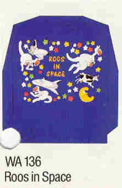 Roos in Space Iron-on Transfer Pattern