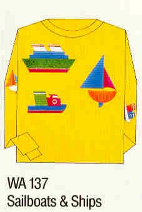 Sailboats & Ships Iron-on Transfer Pattern