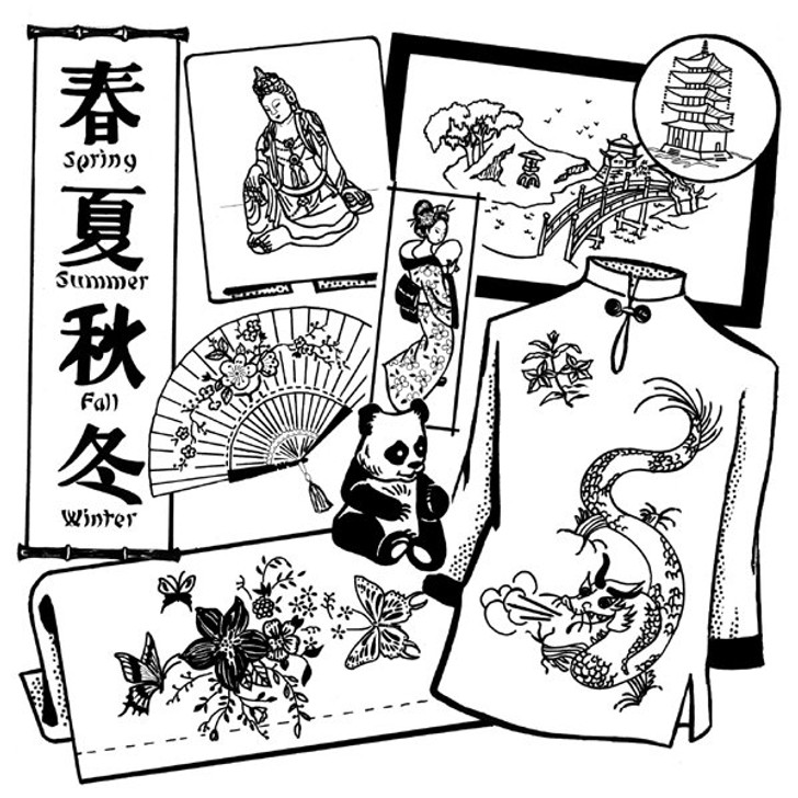 Aunt Martha's #4019 Oriental Designs