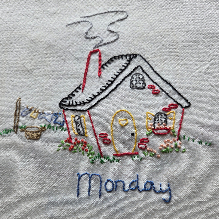 Aunt Martha's® Iron-on Hand Stitch Embroidery Transfer Pattern #4020 Happy Homemaker - Monday