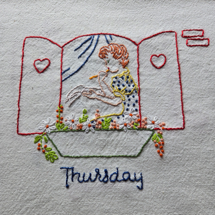 Aunt Martha's® Iron-on Hand Stitch Embroidery Transfer Pattern #4020 Happy Homemaker - Thursday