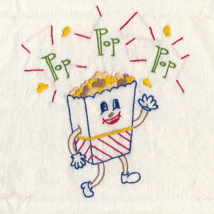 Stitcher's Revolution® Hand Stitch Iron-on Embroidery Transfer Pattern #SR15 Movie Munchies.
