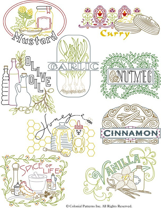 Stitcher's Revolution® Hand Stitch Iron-on Embroidery Transfer Pattern #SR25 Spice of Life.