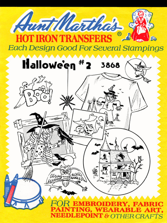 Aunt Martha's Embroidery Transfer Pattern #3868 Halloween #2