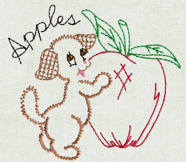 Aunt Martha's #3994 Fruit 'N Veggie Pup (Machine Embroidery File