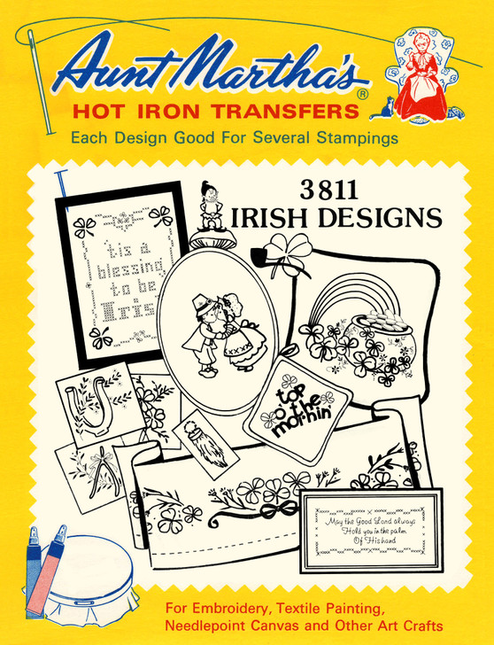Aunt Martha's Embroidery Transfer Pattern #3811 Irish Designs