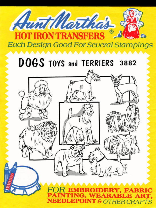 Aunt Martha's #3882 Dogs, Toys & Terriers - Colonial Patterns, Inc.