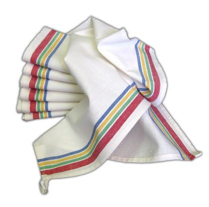 Aunt Martha's Stitch 'Em Up Retro Multi Stripe Towels Retail Set of 12