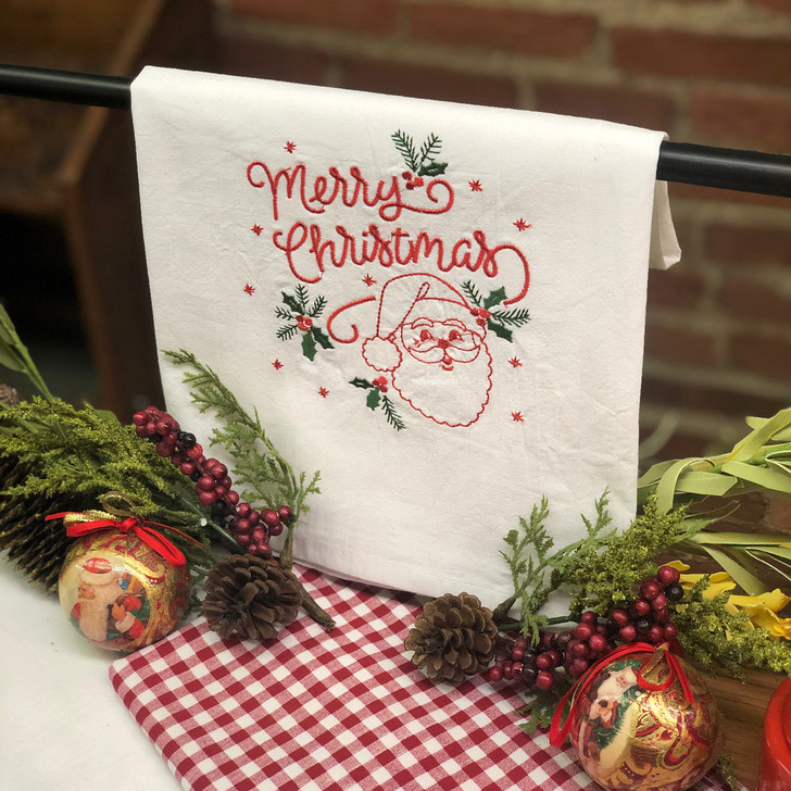 Christmas Kitchen Towels, Embroidered Kitchen Towels, Embroidered