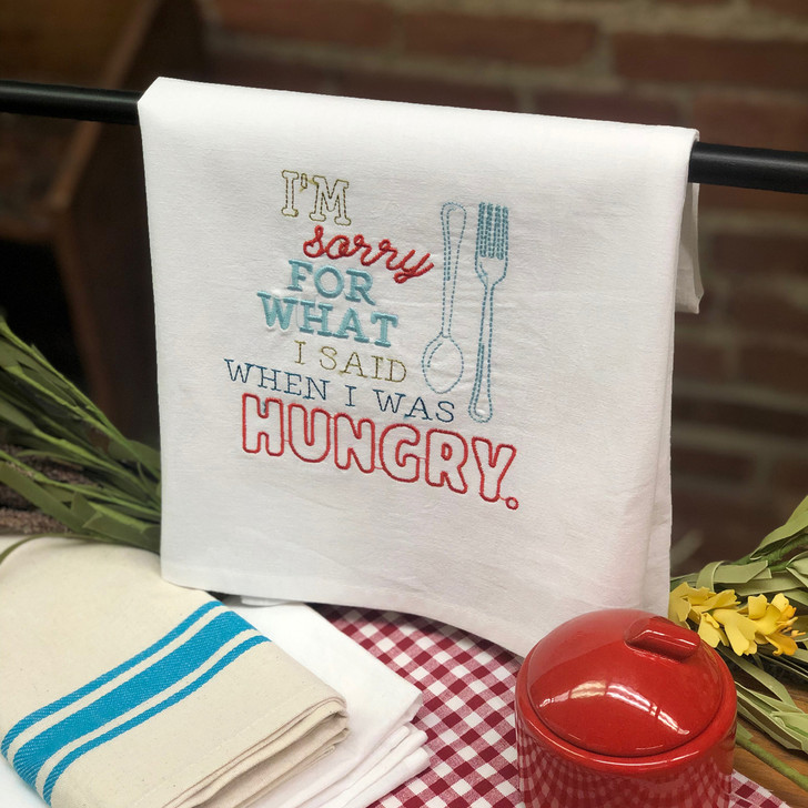 Aunt Martha's Dirty Laundry Embroidered Flour Sack Dishtowel