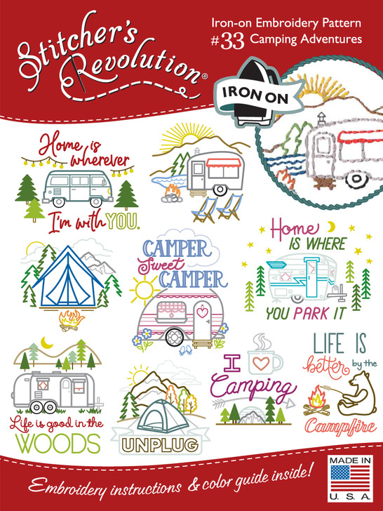 Camping Adventures - Hand Stitch Embroidery Transfer Pattern