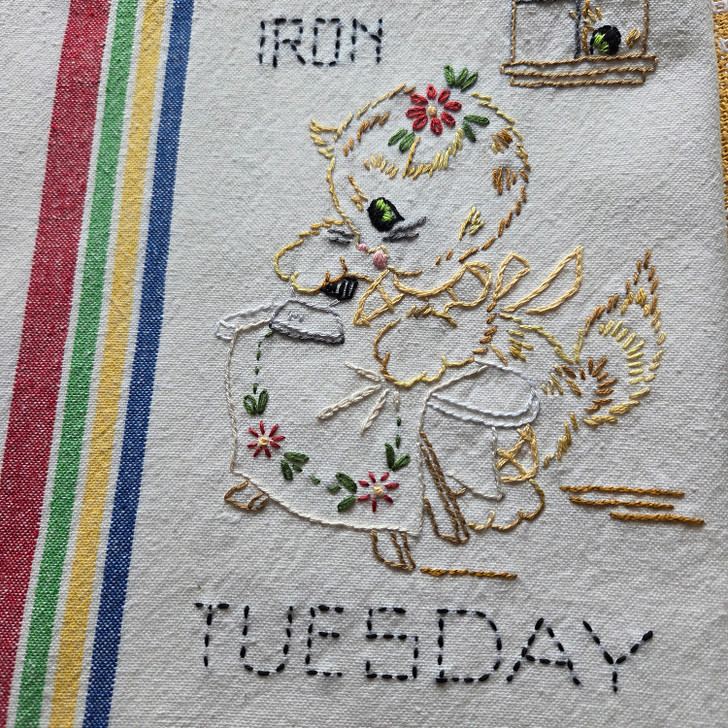 Vogart® Iron-on Embroidery Transfer Pattern #219 A Kitten A Day to Cheer Your Kitchen - Tuesday