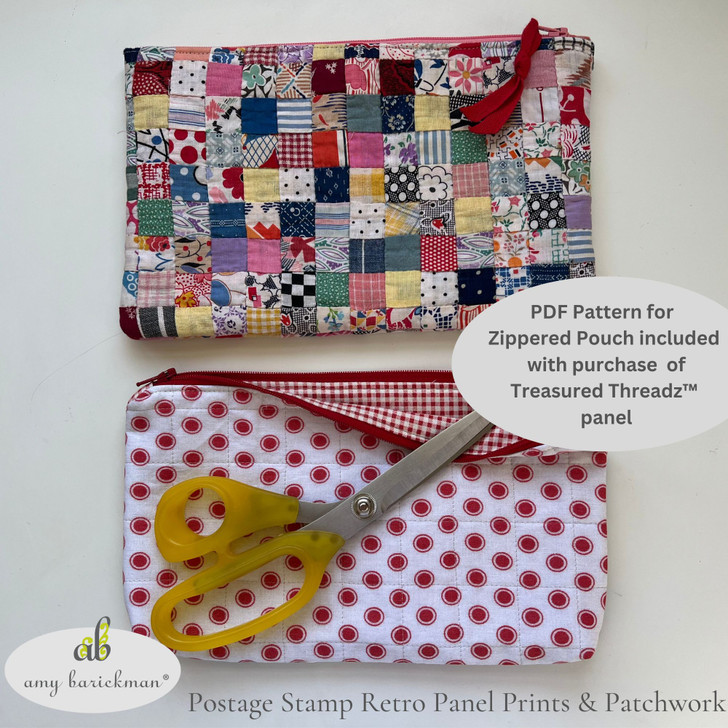 Treasured Threadz™ Quilt Block Fabric Panel - Postage Stamp Retro (ABTT201)