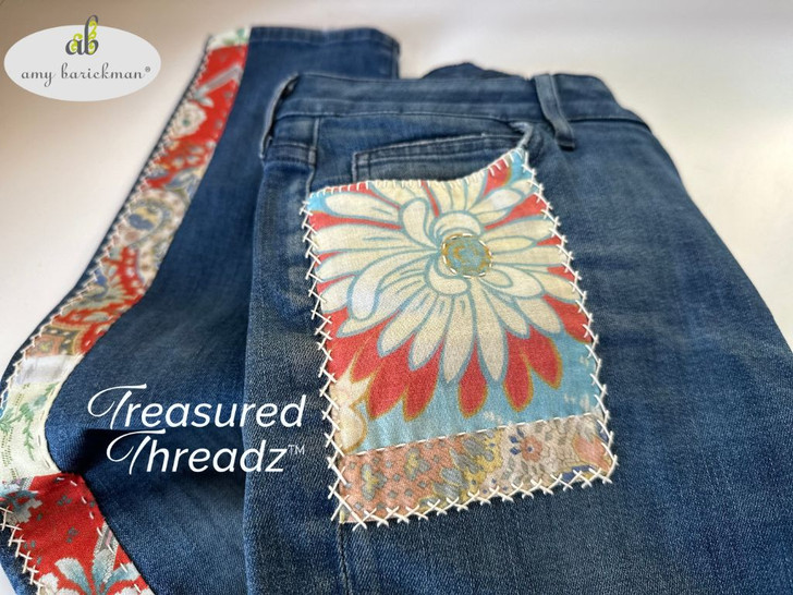 Treasured Threadz™ Patchwork Fabric Panel - Roses & Daises (ABTT203)