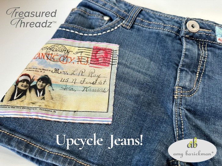 Treasured Threadz™ Collage Fabric Panel - Around the World (ABTT204)