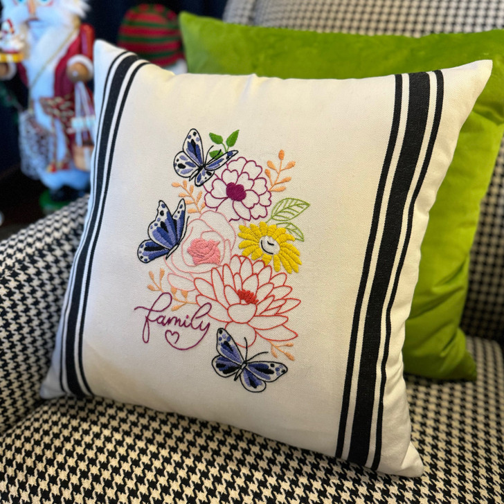 Aunt Martha's Hand Embroidery Iron-on Transfer Pattern - Pillow Cover Designs