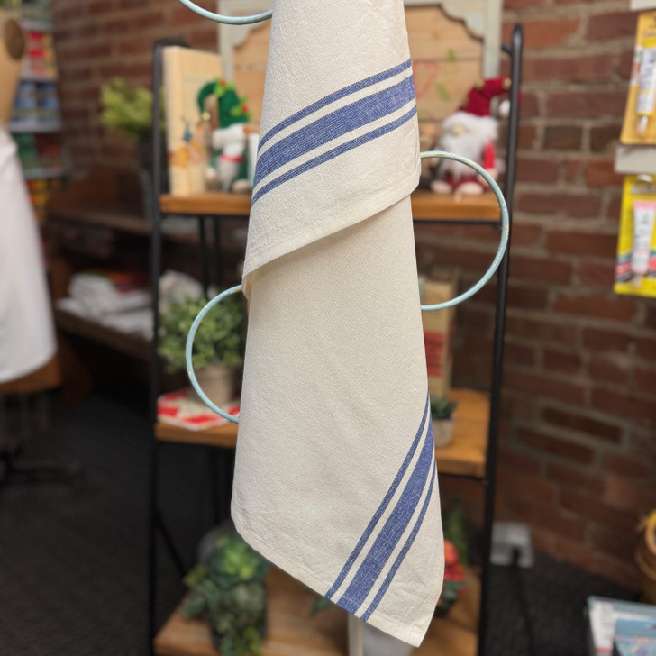 Retro Blue Bold Stripe Towels - OVERSTOCK Pack of 10
