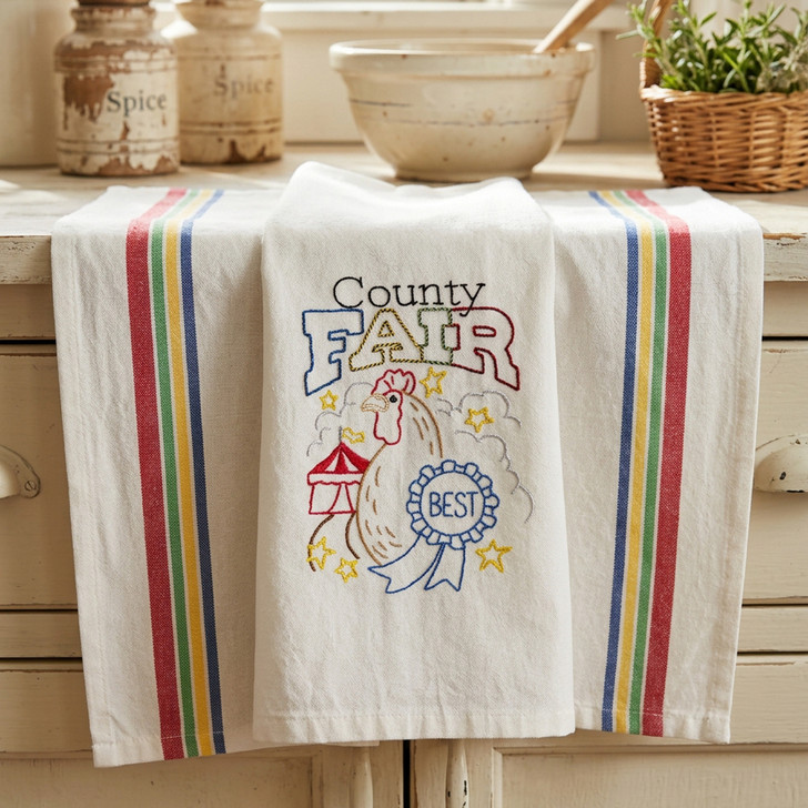 Aunt Martha’s #4045 It’s Fair Season iron-on embroidery transfer pattern - County Fair.