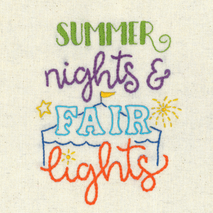 Aunt Martha’s #4045 It’s Fair Season iron-on embroidery transfer pattern - Summer Nights Fair Lights.