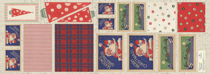 Treasured Threadz™ Fabric Panel - Santa's Sleigh Ride (ABTT206) full panel.