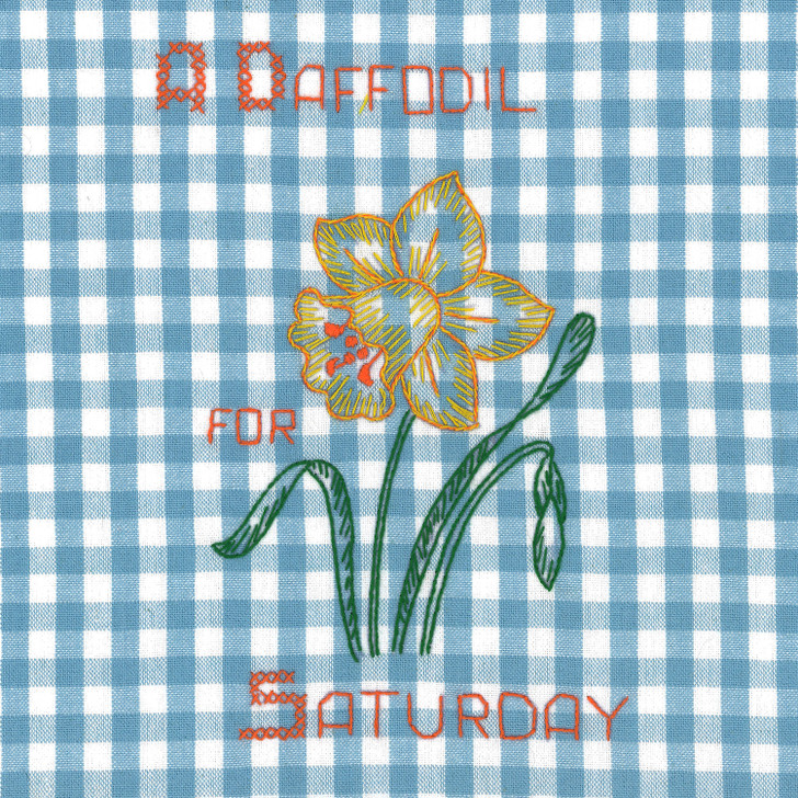 Vogart #215 A Flower A Day for Your Kitchen vintage iron-on Days of the Week embroidery transfer pattern featuring seven floral designs and smaller motifs for potholders and guest towels.